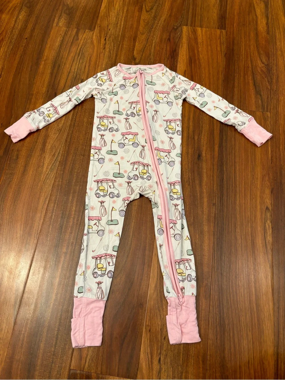 Caden Lane Country Club Cuties White/Pink Golf Cart Pajamas
